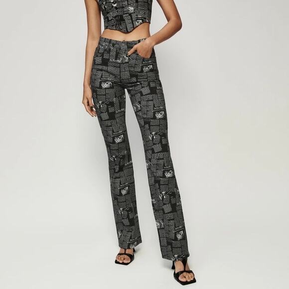 REFORMATION Newsprint Peyton High Rise Bootcut Jeans 29 - Picture 1 of 11